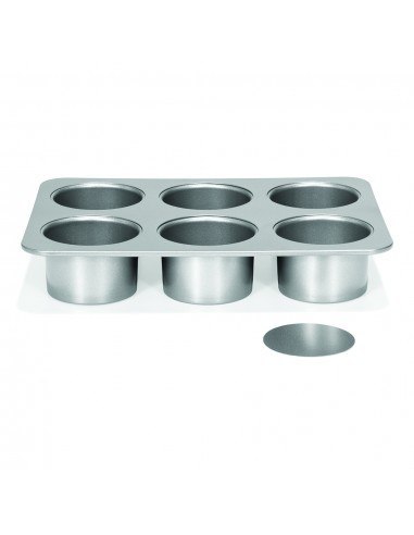 Patisse - Mini 6 form do ciastek z wyjmowanym dnem 8cm SILVER-TOP