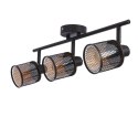 Canabera lampa sufitowa kawowe złoto 3x40W E14 klosz bursztynowy