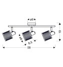 Canabera lampa sufitowa kawowe złoto 3x40W E14 klosz bursztynowy