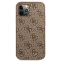 Guess 4G Metal Gold Logo - Etui iPhone 12 / iPhone 12 Pro (brązowy)