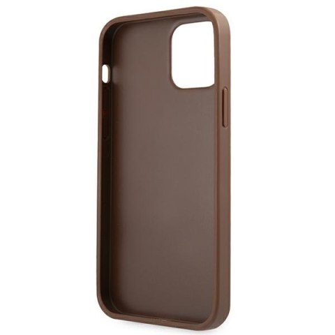 Guess 4G Metal Gold Logo - Etui iPhone 12 / iPhone 12 Pro (brązowy) Guess 4G Metal Gold Logo - Etui iPhone 12 / iPhone 12 Pro (brązowy)