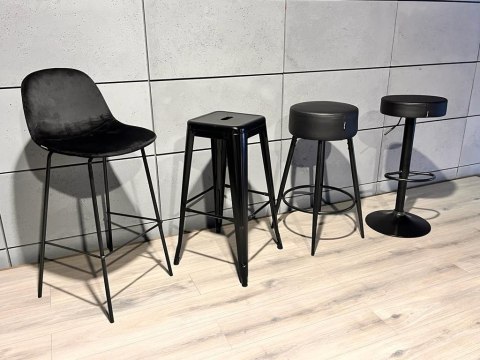 Krzesło barowe AVA BLACK PU hoker BAR Krzesło barowe AVA BLACK PU hoker BAR