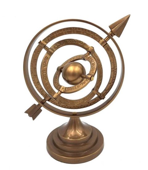 Aluminiowe astrolabium sferyczne strzałkowe - wysokość 30cm - NI9114A Aluminiowe astrolabium sferyczne strzałkowe - wysokość 30cm - NI9114A