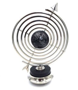 Aluminiowe astrolabium sferyczne z globusem - wysokość 44,5 cm - NI9117