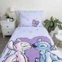 Pościel bawełniana 140x200 Lilo i Stitch Heart wrzosowa poszewka 70x90 JF 24