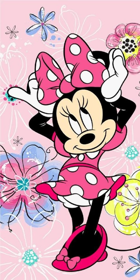 Ręcznik plażowy 70x140 Myszka Mini 0776 Minnie Mouse bawełniany