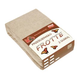 Prześcieradło frotte z gumką 120x200 beżowe cappuccino 076 grube 200g/m2 KARO