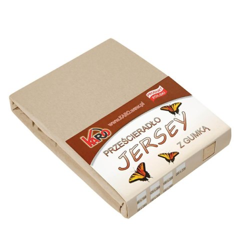 Prześcieradło jersey z gumką 120x200 beżowe cappuccino 076 grube 150g/m2 KARO