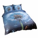 Pościel satynowa 140x200 Dmuchawiec granatowa 12401 SATYNLOVE PREMIUM