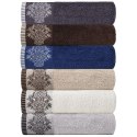 Ręcznik Gracja 70x140 grafitowy frotte z bordiurą w stylu orientalnym 550 g/m2