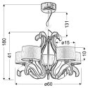 Ambrosia 3 zwis 5x40W E14 + 43,4W LED miedziany