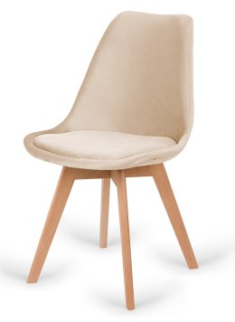 Krzesło skandynawskie MONZA GRANDE Zestaw 4 sztuki BEIGE VELVET