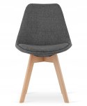 Krzesło skandynawskie MONZA GRANDE Zestaw 4 sztuki GREY FABRIC