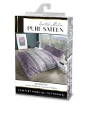 Pościel satynowa 160x200 Pure Sateen 004 fioletowa kwiaty Faro