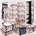 FLORAL w kwiaty wiszący organizer do szafy 5 przegród na torebki, paski 72x42cm