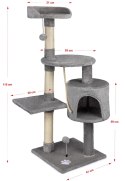 Drapak dla kota CT12, 40x40x117cm jasnoszary