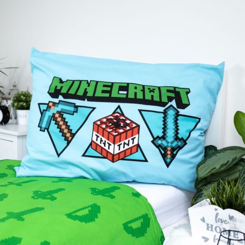 Pościel bawełna 140x200+1p50x70 Minecraft jasy niebieski Pościel bawełna 140x200+1p50x70 Minecraft jasy niebieski