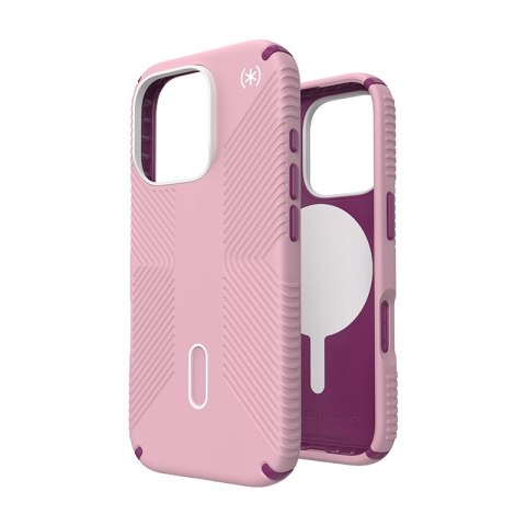 Speck Presidio2 Grip ClickLock & MagSafe - Etui iPhone 16 Pro (Wednesday Pink / Boysenberry Purple / White)