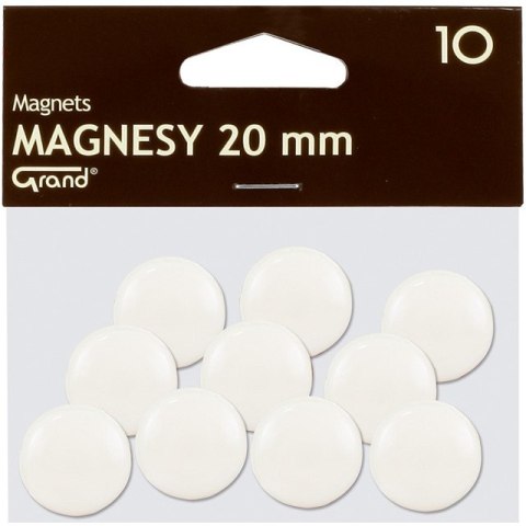 Magnesy do tablic Grand śr.20mm białe (10), BIAŁY