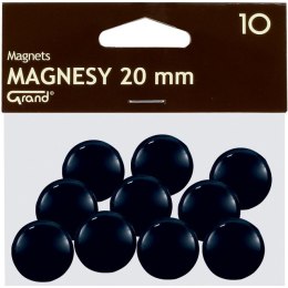 Magnesy do tablic Grand śr.20mm czarne (10), CZARNY