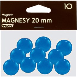 Magnesy do tablic Grand śr.20mm niebieskie (10), NIEBIESKI