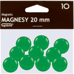 Magnesy do tablic Grand śr.20mm zielone (10), ZIELONY