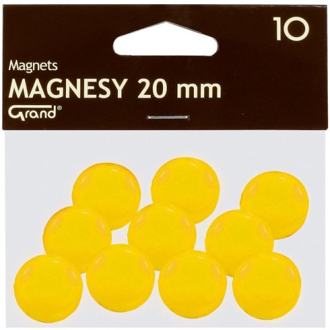 Magnesy do tablic Grand śr.20mm żółte (10), ŻÓŁTY Magnesy do tablic Grand śr.20mm żółte (10), ŻÓŁTY