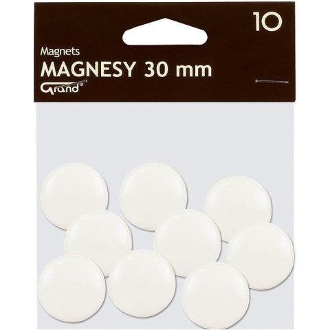 Magnesy do tablic Grand śr.30mm białe (10) Magnesy do tablic Grand śr.30mm białe (10)