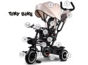 Rowerek trójkołowy Tiny Bike 3w1 beżowy z daszkiem SP0650