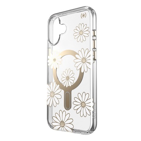 Speck Presidio Lux ClickLock & MagSafe - Etui iPhone 16 Plus (Sunshine Daisies / Clear / Gold) Speck Presidio Lux ClickLock & MagSafe - Etui iPhone 16 Plus (Sunshine Daisies / Clear / Gold)