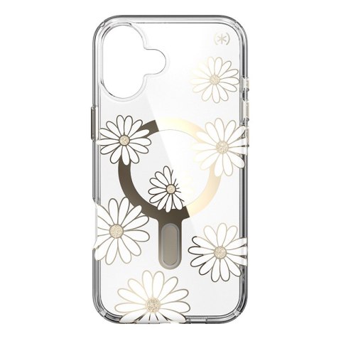 Speck Presidio Lux ClickLock & MagSafe - Etui iPhone 16 Plus (Sunshine Daisies / Clear / Gold) Speck Presidio Lux ClickLock & MagSafe - Etui iPhone 16 Plus (Sunshine Daisies / Clear / Gold)