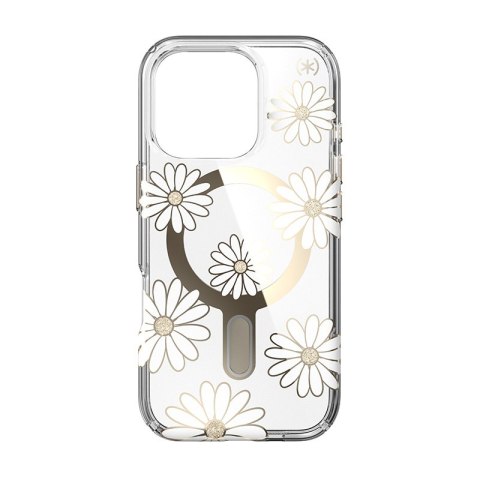 Speck Presidio Lux ClickLock & MagSafe - Etui iPhone 16 Pro (Sunshine Daisies / Clear / Gold) Speck Presidio Lux ClickLock & MagSafe - Etui iPhone 16 Pro (Sunshine Daisies / Clear / Gold)