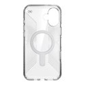 Speck Presidio Perfect-Clear Grip ClickLock & MagSafe - Etui iPhone 16 Plus (Clear / Chrome Finish / Serene Silver)