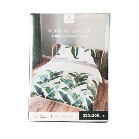 BANANO Komplet pościeli z bawełny satynowej, 220x200cm 100001/SAT/000/220200/1 BANANO Komplet pościeli z bawełny satynowej, 220x200cm 100001/SAT/000/220200/1