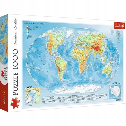 Puzzle mapa fizyczna świata 1000 elementów Trefl 10463