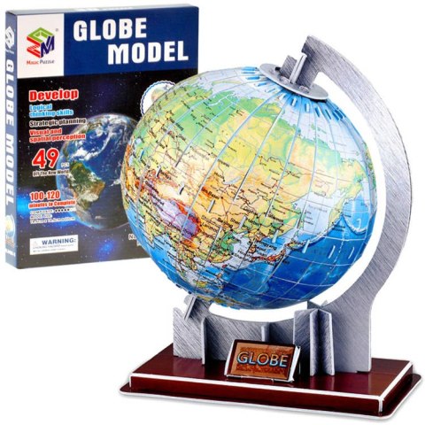 GLOBUS 3D PRZESTRZENNE Puzzle 49 elementów puzzle kula ziemska ZA0936