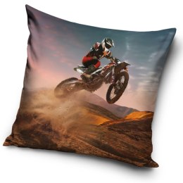 Poszewka dekoracyjna 40x40 Motocross brązowa welwetowa 12 Carbotex