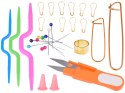 Zestaw do szydełkowania 100ele szydełka 0,6-6,5 akcesoria etui ZA5319