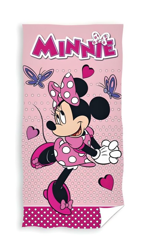 Ręcznik dziecięcy 70x140 Myszka Minnie różowy plażowy bawełniany C24