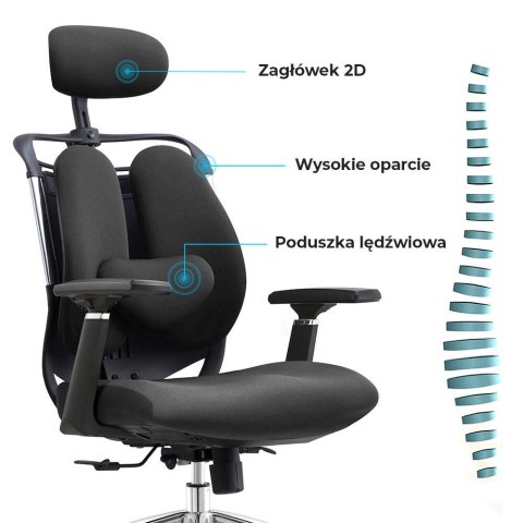 Fotel biurowy ergonomiczny Stelio Czarny Fotel biurowy ergonomiczny Stelio Czarny