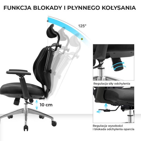 Fotel biurowy ergonomiczny Stelio Czarny Fotel biurowy ergonomiczny Stelio Czarny