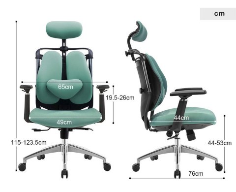 Fotel biurowy ergonomiczny Stelio Zielony Fotel biurowy ergonomiczny Stelio Zielony
