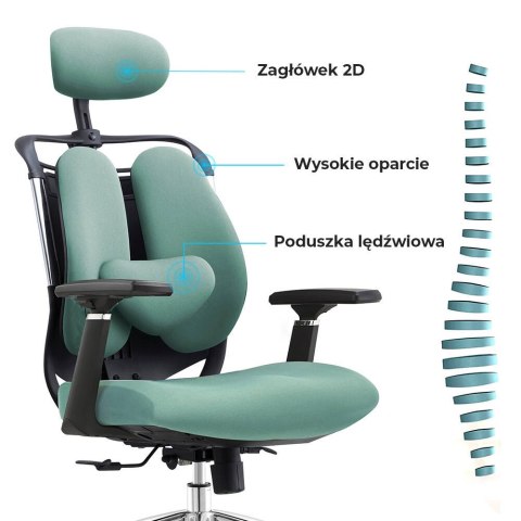 Fotel biurowy ergonomiczny Stelio Zielony Fotel biurowy ergonomiczny Stelio Zielony