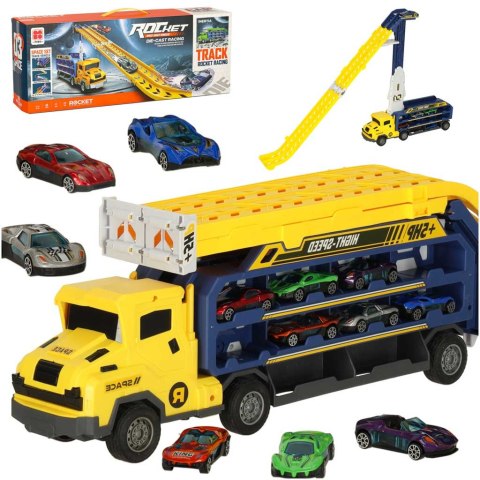 Tor wyścigowy samochodowy laweta transporter 6 el. żółty Tor wyścigowy samochodowy laweta transporter 6 el. żółty