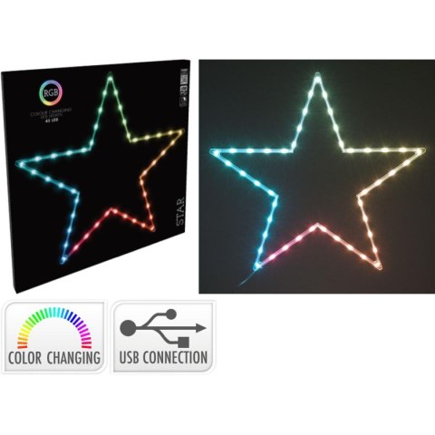 LAMPKA DEKORACYJNA GWIAZDA ADWENTOWA WISZĄCA 45LED RGB LAMPKA DEKORACYJNA GWIAZDA ADWENTOWA WISZĄCA 45LED RGB