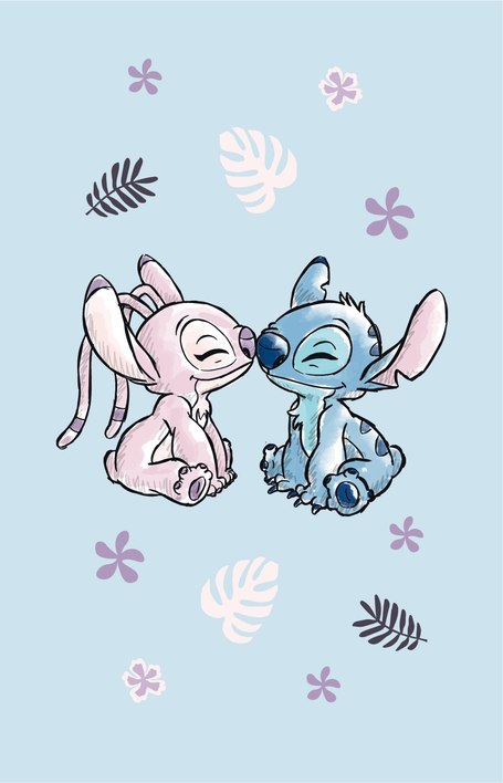 Ręczniczek do przedszkola 30x50 Lilo and Stitch błękitny dziecięcy bawełniany JF24