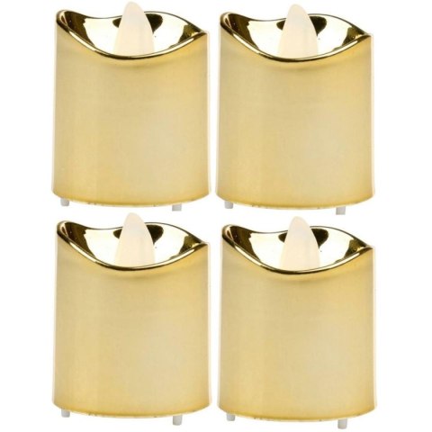 ZESTAW 4 ŚWIECZEK TEA LIGHT LED GOLD