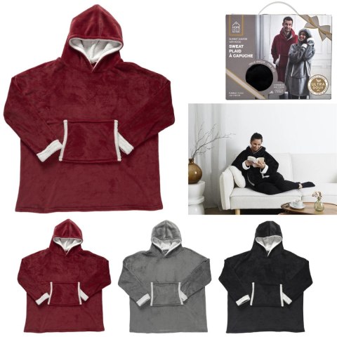 Bluza ocieplana z kieszenią/ snuddie bordowa Bluza ocieplana z kieszenią/ snuddie bordowa