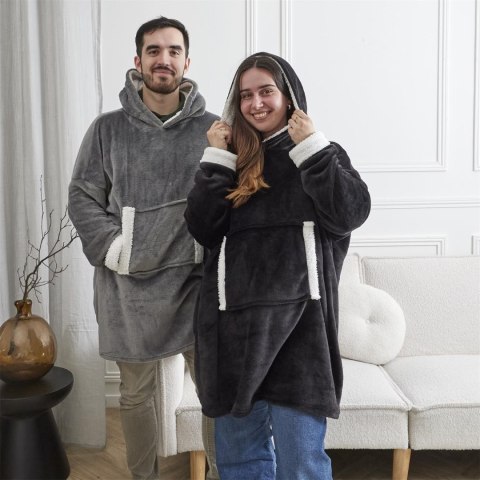 Bluza ocieplana z kieszenią/ snuddie szara Bluza ocieplana z kieszenią/ snuddie szara