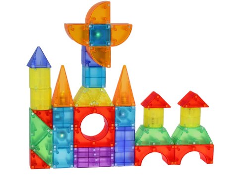 Klocki magnetyczne 3D Podświetlane klocki magnetyczne 64 ele ZA5240 Klocki magnetyczne 3D Podświetlane klocki magnetyczne 64 ele ZA5240